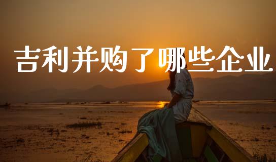 吉利并购了哪些企业_https://wap.yjjixie.cn_证券市场_第1张