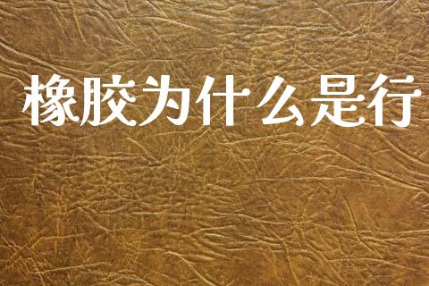 橡胶为什么是行_https://wap.yjjixie.cn_港股行情_第1张