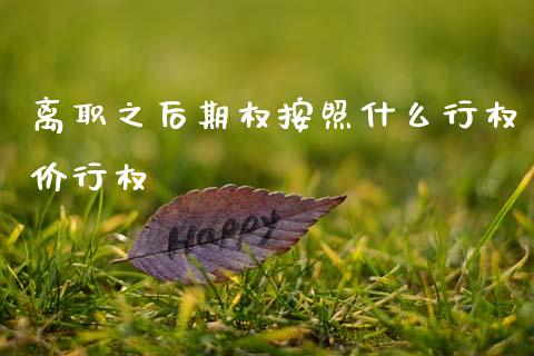 离职之后期权按照什么行权价行权_https://wap.yjjixie.cn_证券市场_第1张