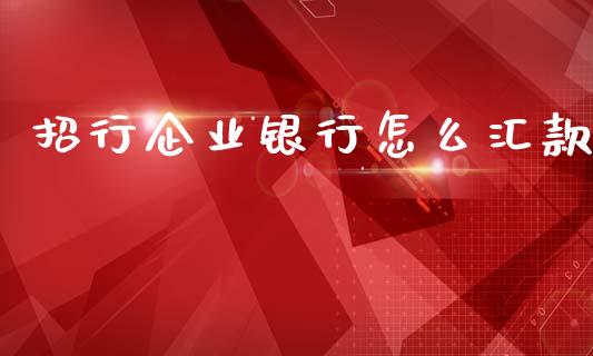 招行企业银行怎么汇款_https://wap.yjjixie.cn_港股行情_第1张