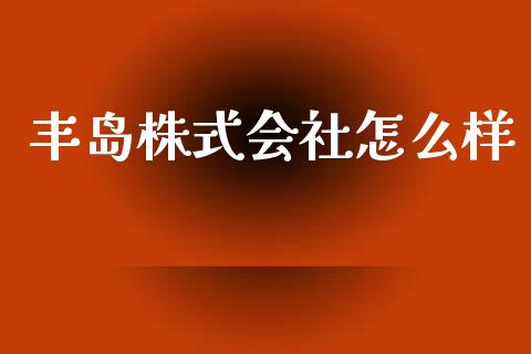 丰岛株式会社怎么样_https://wap.yjjixie.cn_港股行情_第1张