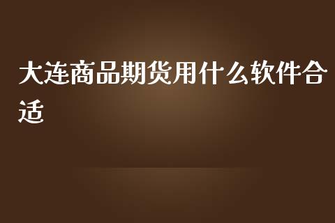 大连商品期货用什么软件合适_https://wap.yjjixie.cn_保险理财_第1张