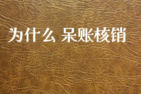 为什么 呆账核销_https://wap.yjjixie.cn_保险理财_第1张