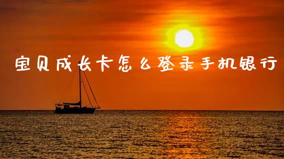 宝贝成长卡怎么登录手机银行_https://wap.yjjixie.cn_港股行情_第1张