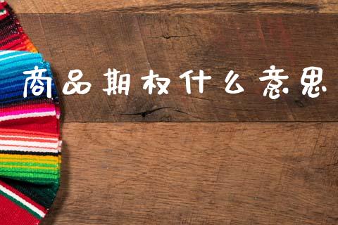商品期权什么意思_https://wap.yjjixie.cn_证券市场_第1张