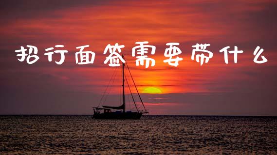 招行面签需要带什么_https://wap.yjjixie.cn_港股行情_第1张