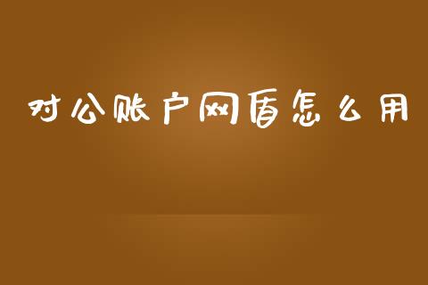 对公账户网盾怎么用_https://wap.yjjixie.cn_商业资讯_第1张