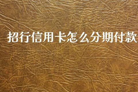 招行信用卡怎么分期付款_https://wap.yjjixie.cn_保险理财_第1张