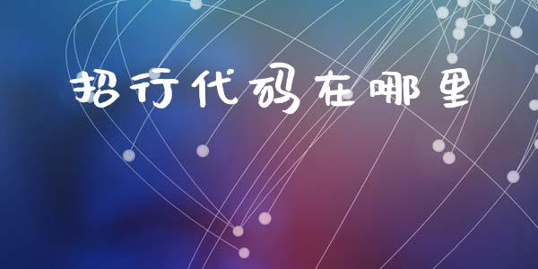招行代码在哪里_https://wap.yjjixie.cn_港股行情_第1张