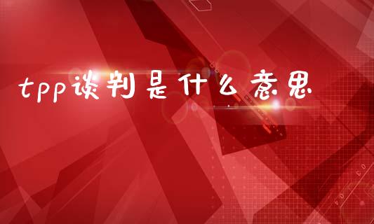 tpp谈判是什么意思_https://wap.yjjixie.cn_港股行情_第1张