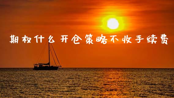 期权什么开仓策略不收手续费_https://wap.yjjixie.cn_商业资讯_第1张