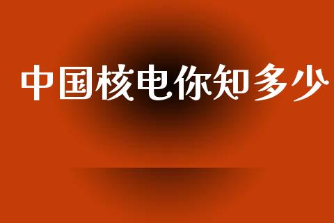 中国核电你知多少_https://wap.yjjixie.cn_港股行情_第1张