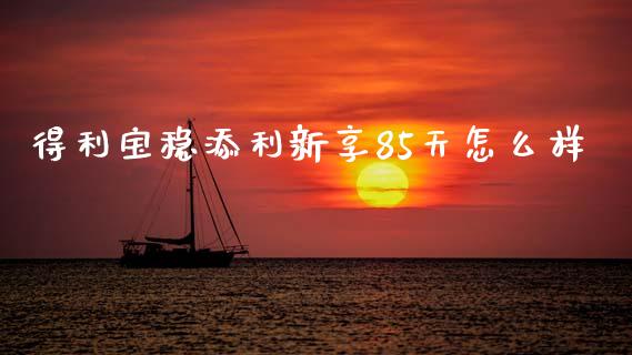 得利宝稳添利新享85天怎么样_https://wap.yjjixie.cn_证券市场_第1张