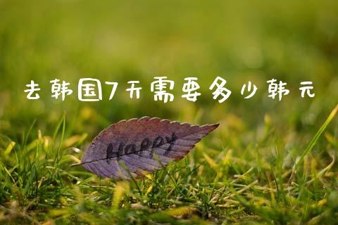 去韩国7天需要多少韩元_https://wap.yjjixie.cn_证券市场_第1张