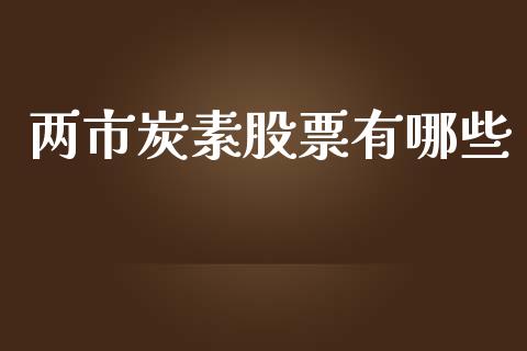两市炭素股票有哪些_https://wap.yjjixie.cn_保险理财_第1张