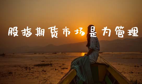 股指期货市场是为管理_https://wap.yjjixie.cn_保险理财_第1张