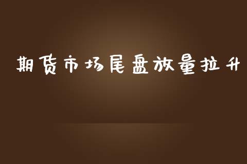 期货市场尾盘放量拉升_https://wap.yjjixie.cn_证券市场_第1张