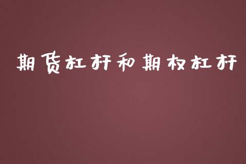 期货杠杆和期权杠杆_https://wap.yjjixie.cn_保险理财_第1张