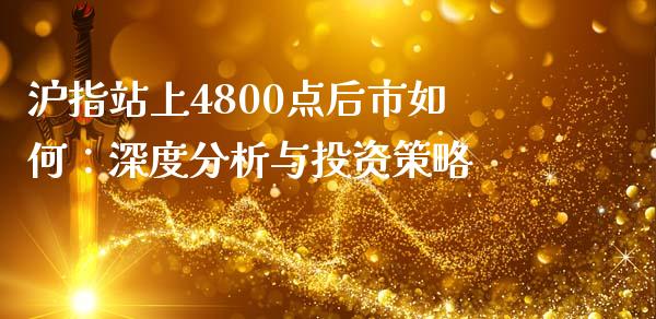 沪指站上4800点后市如何：深度分析与投资策略_https://wap.yjjixie.cn_保险理财_第1张