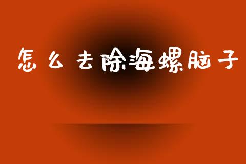 怎么去除海螺脑子_https://wap.yjjixie.cn_港股行情_第1张