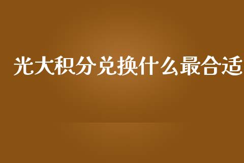 光大积分兑换什么最合适_https://wap.yjjixie.cn_证券市场_第1张