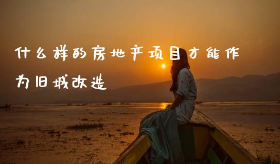 什么样的房地产项目才能作为旧城改造_https://wap.yjjixie.cn_保险理财_第1张