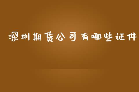 深圳期货公司有哪些证件_https://wap.yjjixie.cn_证券市场_第1张