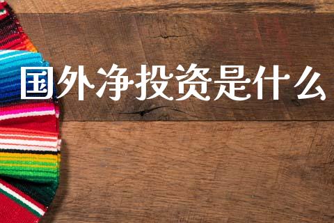 国外净投资是什么_https://wap.yjjixie.cn_证券市场_第1张
