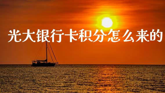 光大银行卡积分怎么来的_https://wap.yjjixie.cn_商业资讯_第1张