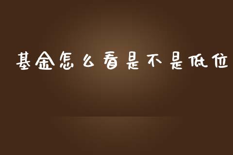 基金怎么看是不是低位_https://wap.yjjixie.cn_商业资讯_第1张