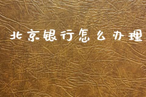 北京银行怎么办理_https://wap.yjjixie.cn_证券市场_第1张