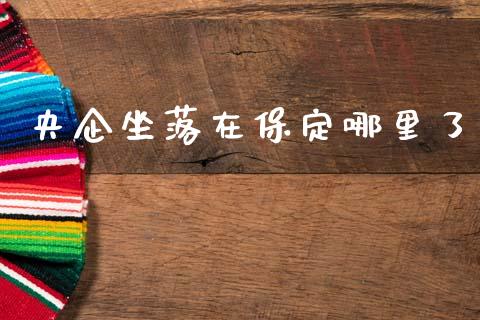 央企坐落在保定哪里了_https://wap.yjjixie.cn_商业资讯_第1张