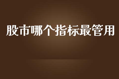 股市哪个指标最管用_https://wap.yjjixie.cn_商业资讯_第1张