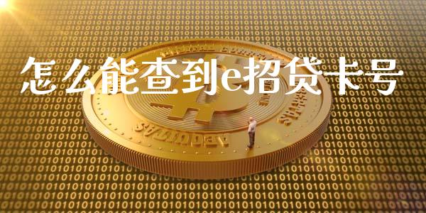 怎么能查到e招贷卡号_https://wap.yjjixie.cn_证券市场_第1张