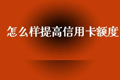 怎么样提高信用卡额度_https://wap.yjjixie.cn_商业资讯_第1张
