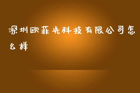 深圳欧菲光科技有限公司怎么样_https://wap.yjjixie.cn_港股行情_第1张
