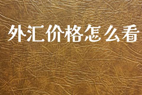 外汇价格怎么看_https://wap.yjjixie.cn_商业资讯_第1张