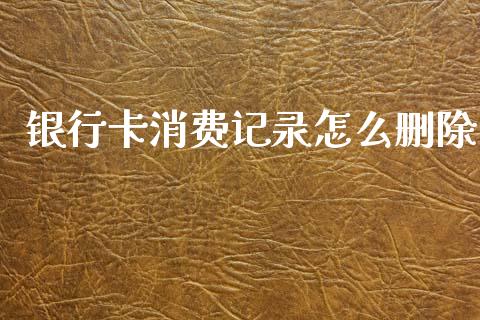 银行卡消费记录怎么删除_https://wap.yjjixie.cn_商业资讯_第1张