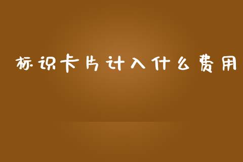 标识卡片计入什么费用_https://wap.yjjixie.cn_证券市场_第1张