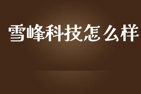 雪峰科技怎么样_https://wap.yjjixie.cn_证券市场_第1张