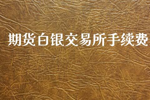 期货白银交易所手续费_https://wap.yjjixie.cn_港股行情_第1张