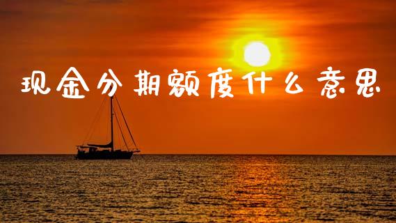 现金分期额度什么意思_https://wap.yjjixie.cn_商业资讯_第1张