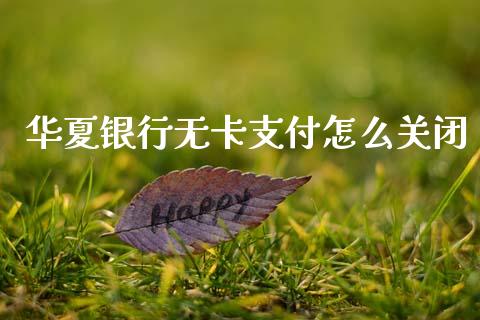 华夏银行无卡支付怎么关闭_https://wap.yjjixie.cn_保险理财_第1张