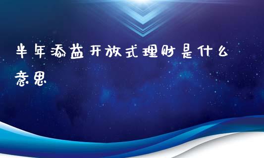半年添益开放式理财是什么意思_https://wap.yjjixie.cn_商业资讯_第1张