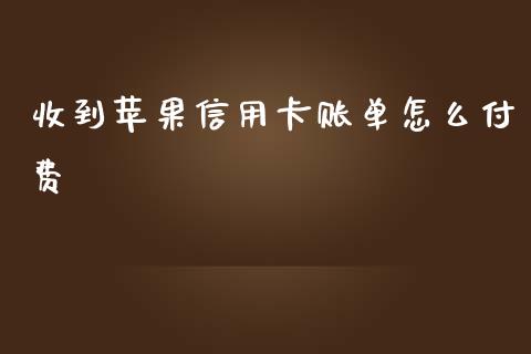 收到苹果信用卡账单怎么付费_https://wap.yjjixie.cn_保险理财_第1张