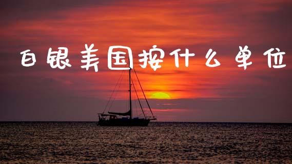 白银美国按什么单位_https://wap.yjjixie.cn_证券市场_第1张