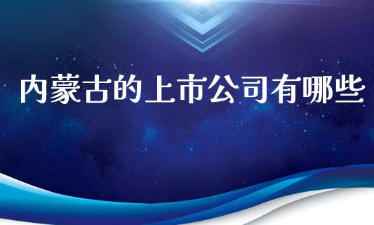 内蒙古的上市公司有哪些_https://wap.yjjixie.cn_商业资讯_第1张