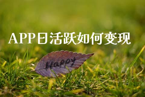 APP日活跃如何变现_https://wap.yjjixie.cn_保险理财_第1张