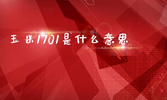 玉米1701是什么意思_https://wap.yjjixie.cn_证券市场_第1张