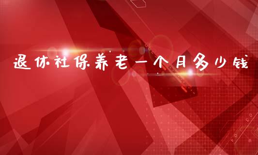 退休社保养老一个月多少钱_https://wap.yjjixie.cn_商业资讯_第1张